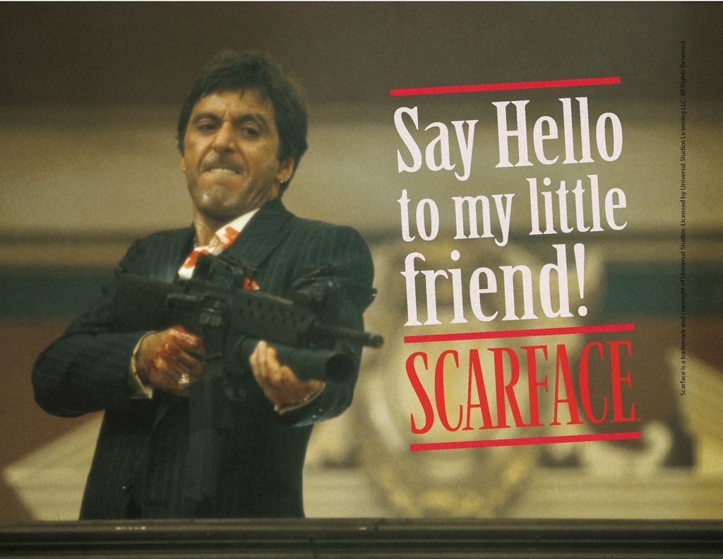Scarface "Say Hello To My Little Friend" (glass poster) Aftermath Music