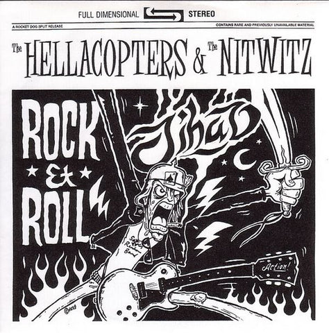 The Hellacopters / The Nitwitz "Rock & Roll Jihad" (7" vinyl, 1st press, used)