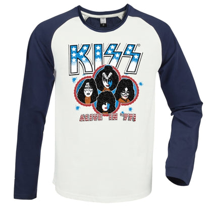 Kiss "Alive In 77 Vintage" (baseball shirt, large)