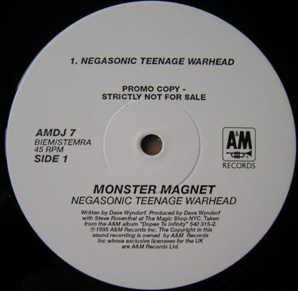 Monster Magnet "Negasonic Teenage Warhead / Eclipse This" (12" vinyl, promo, used)