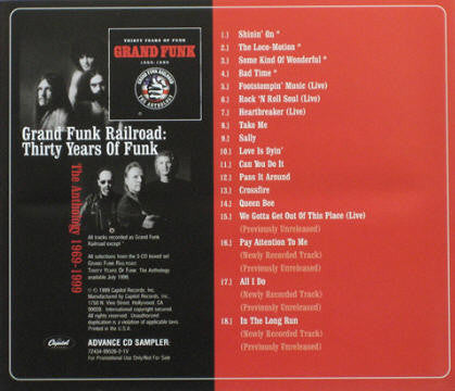 Grand Funk Railroad "Thirty Years of Funk" (cd, promo, used)